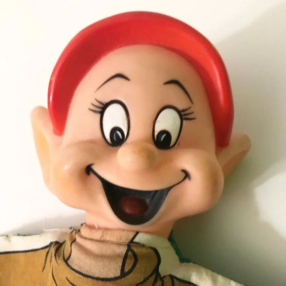 Vintage Walt Disney Productions Dopey Snow White Dwarfs Hand Puppet Japan Flaws - Picture 12 of 16